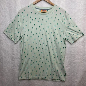 Scotch And Soda Men's Size Small Palm Tree Graphic T-Shirt Crewneck New Green